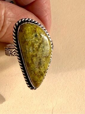 Forest Jasper Statement Ring Size 10